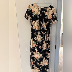 Sezane Floral Black Maxi Pippa Dress